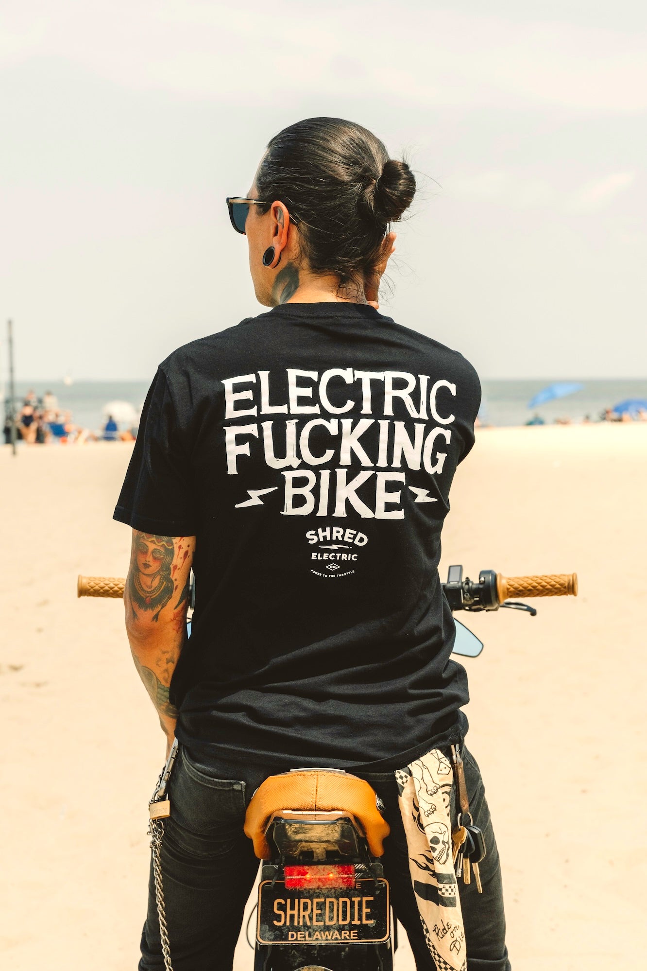 Electric Bike t-shirt design close-up