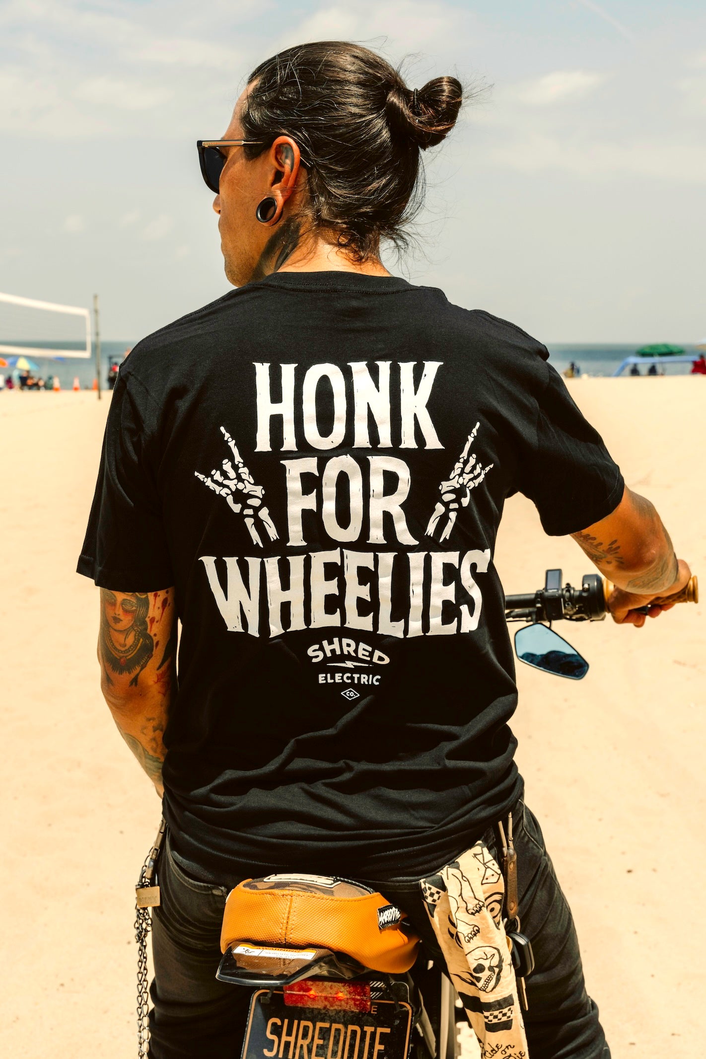 Honk for Wheelies shirt with person riding bike